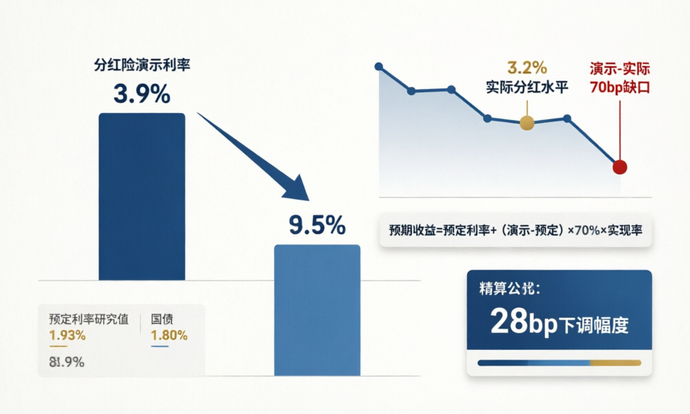 分红险演示利率3.9%下调至3.5%数据可视化