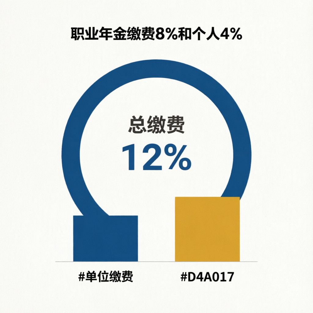 职业年金缴费比例对比：单位8%+个人4%=12%