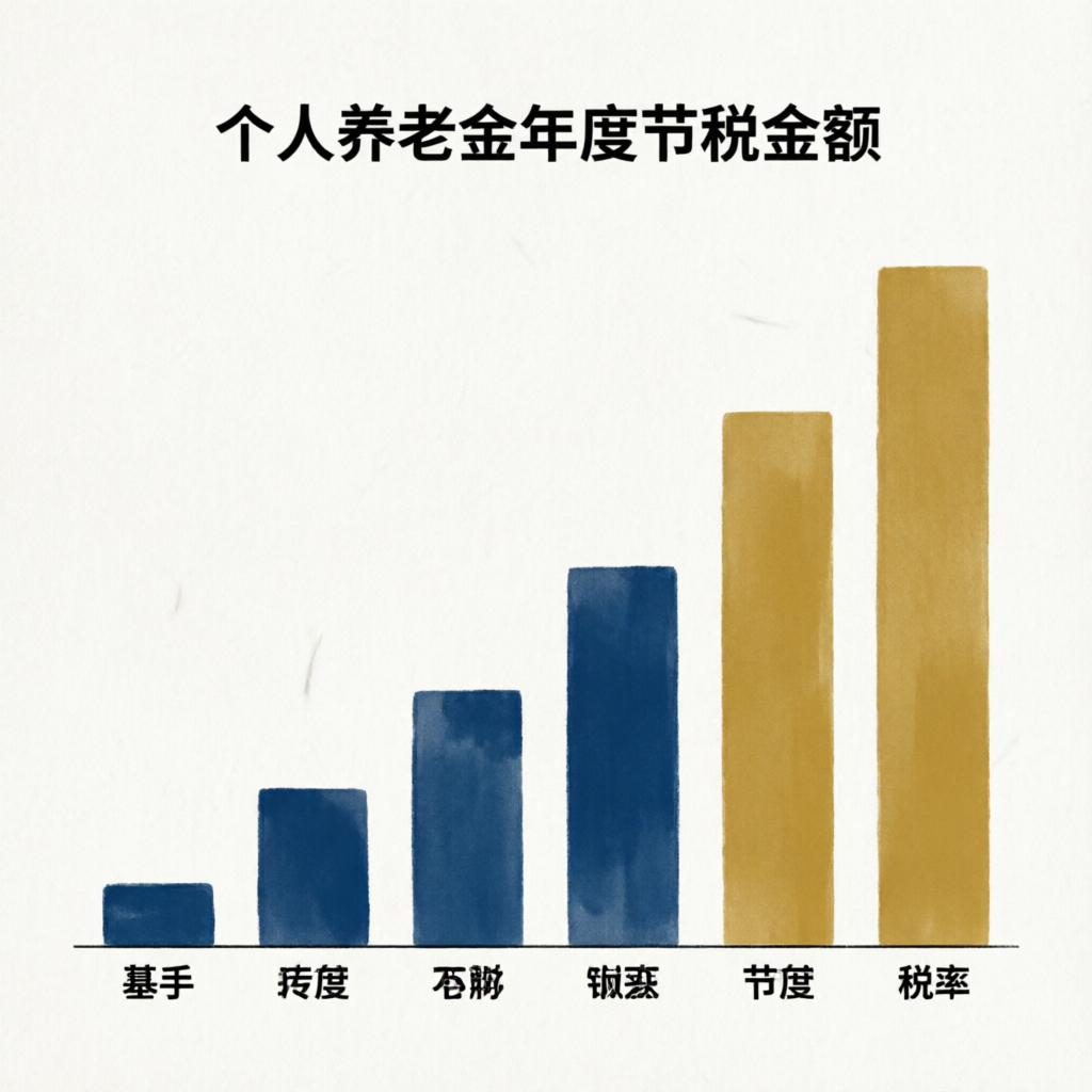 不同税率下个人养老金年度节税金额对比