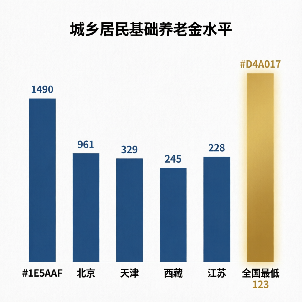 2024年各地城乡居民基础养老金对比图
