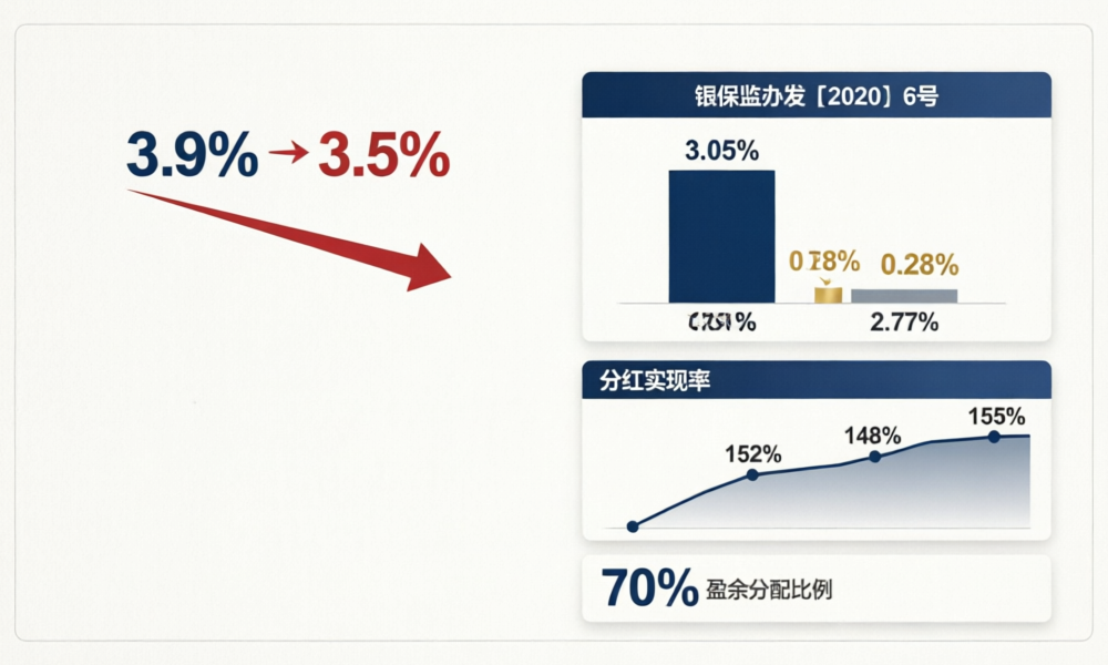 分红险演示利率从3.9%下调至3.5%数据对比