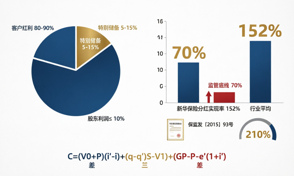 分红险盈余分配比例饼图与精算公式数据可视化