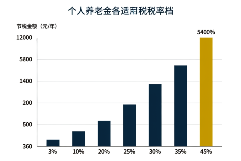 个人养老金各税率档对应每年节税金额对比