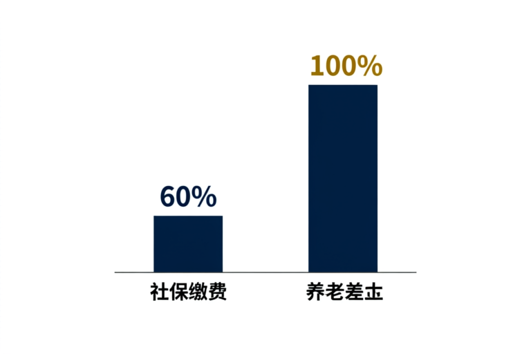 社保60%档与100%档养老金对比图