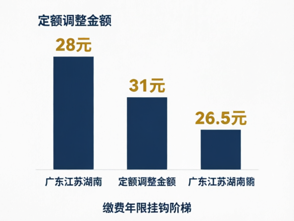 广东江苏湖南三省2025年养老金定额调整对比数据图