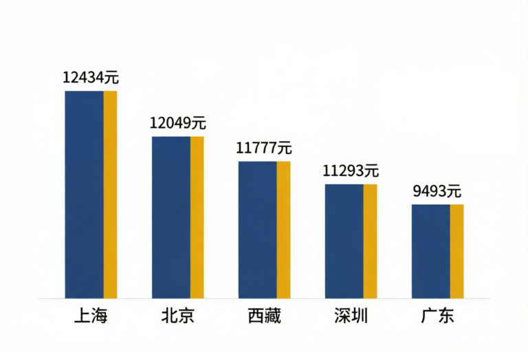 2025年全国养老金计发基数Top5对比图