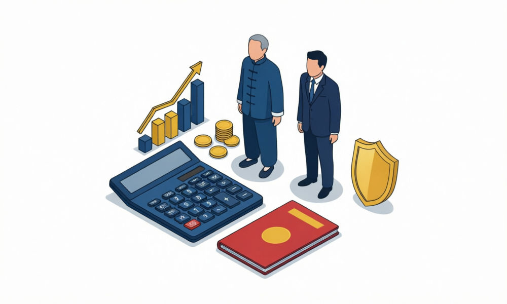 企业年金2.5D商务插画