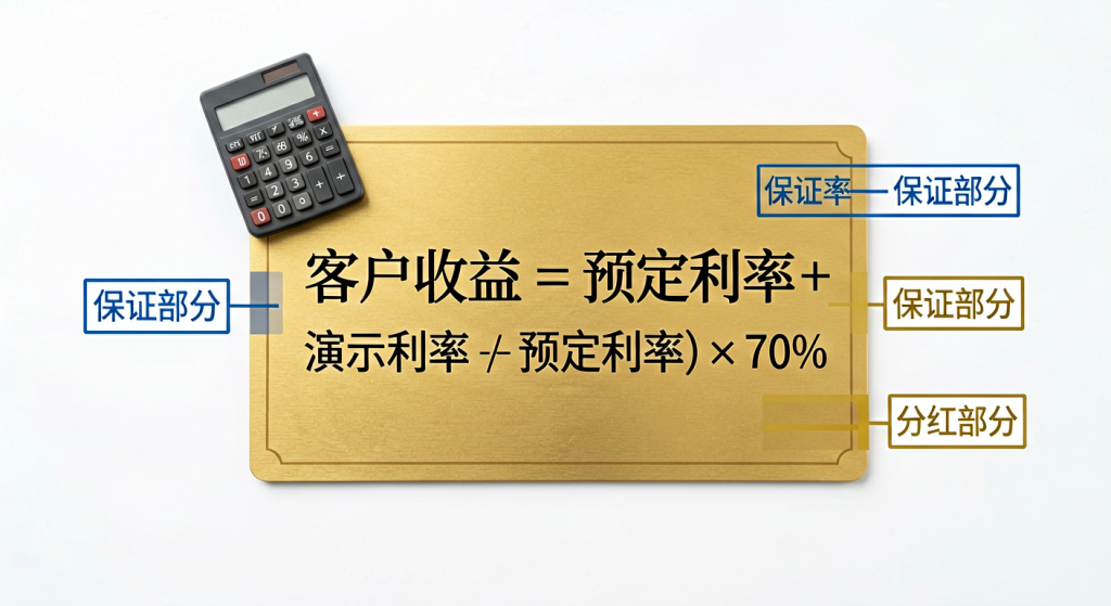 分红险演示利率与实际到手收益对比图表